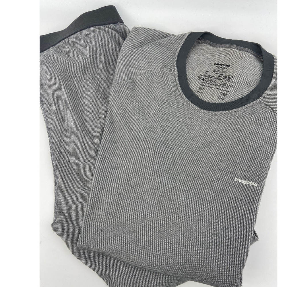 Patagonia Baselayer Set Mens Large Gray Capilene 2 Lightweight Outdoor Hiking